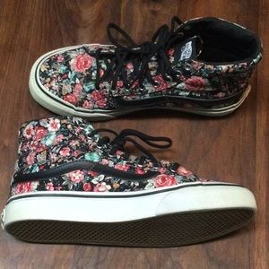 Like New Vans Floral High Top Sneakers Unisex